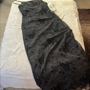 Elegant Black Floral Women's Dress